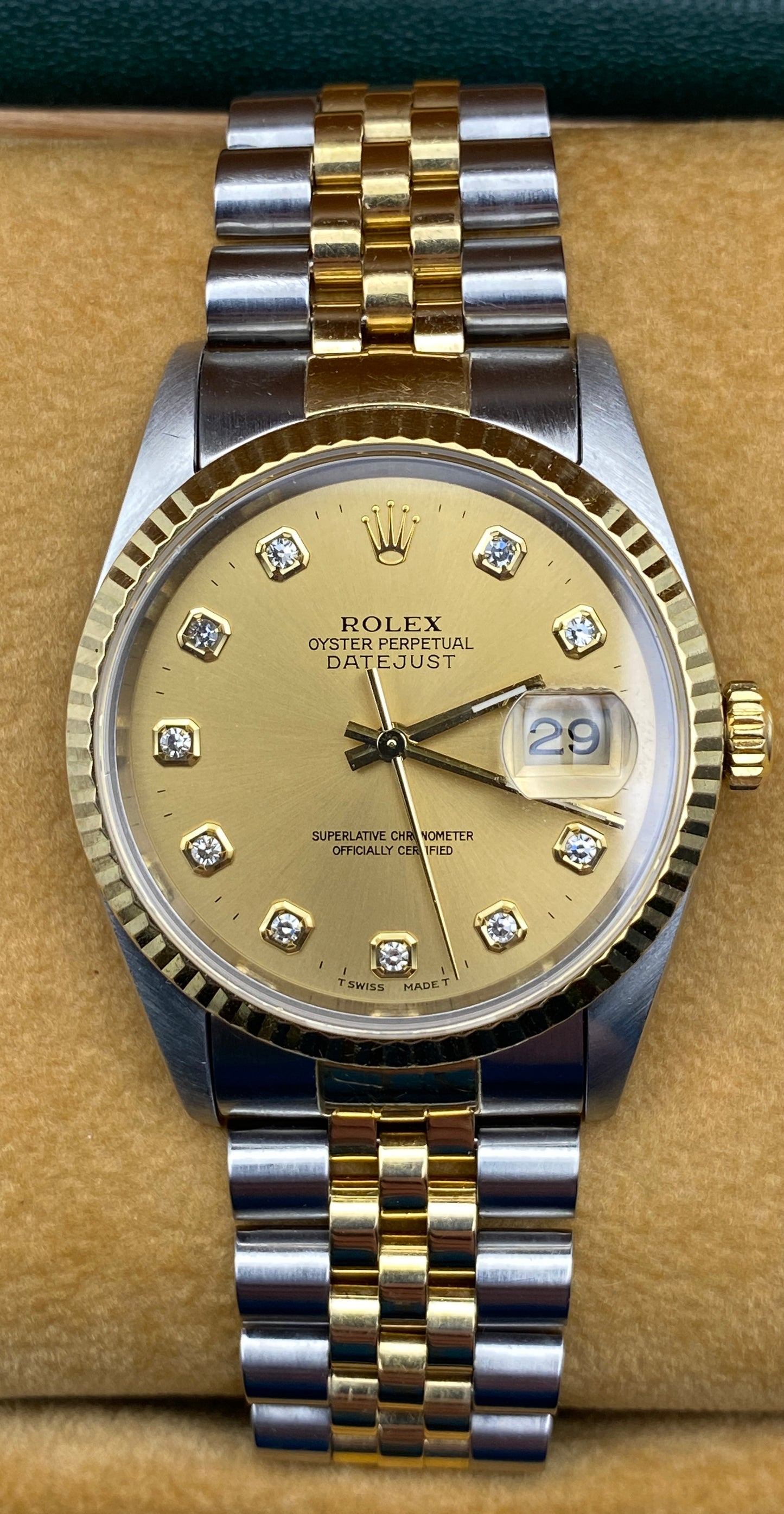 Rolex Datejust 16233, Champagne Factory “Big Stone” Diamond Dial (1995)