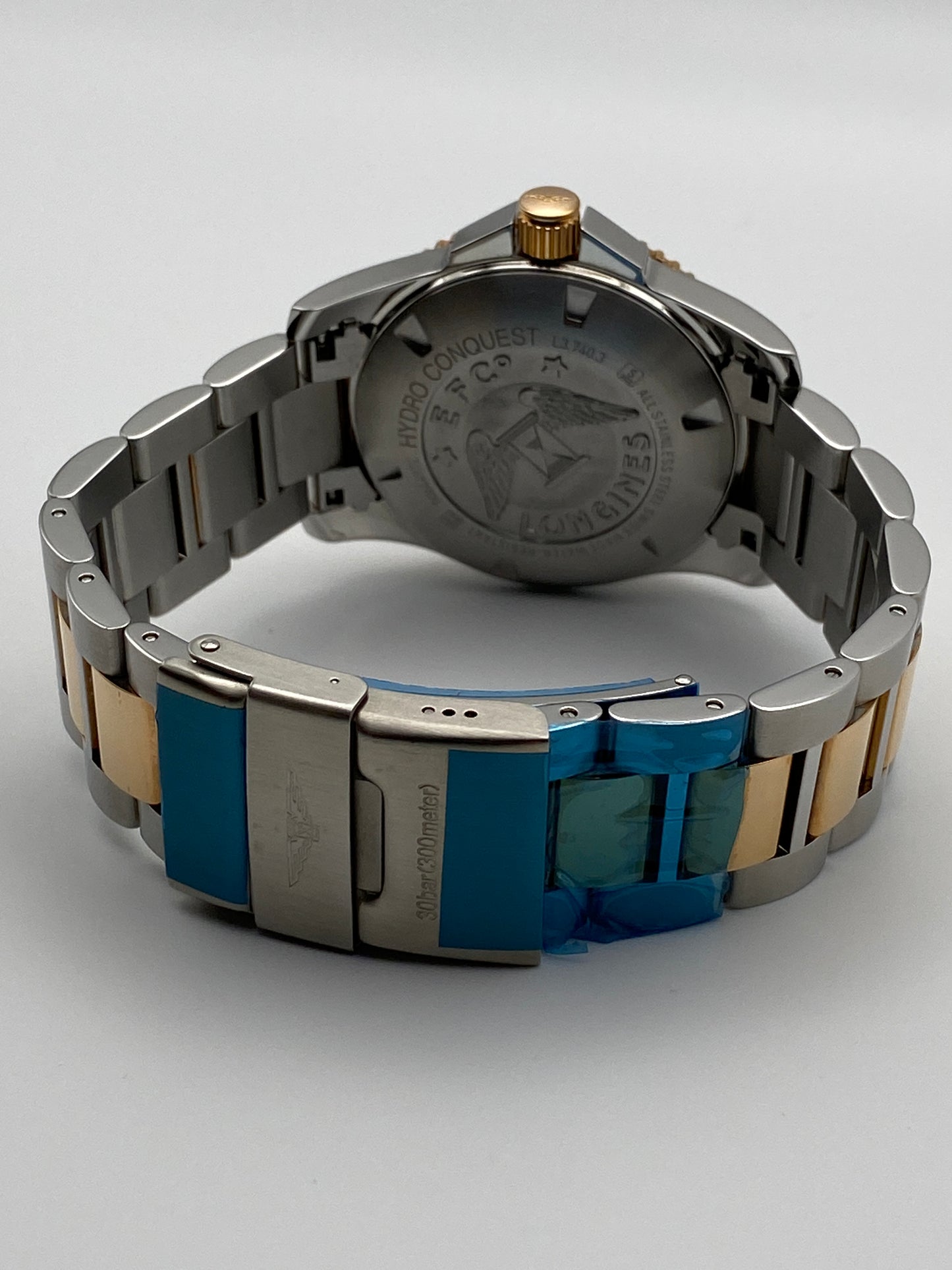 Longines Hydroconquest, Two-Tone Rose Gold & Steel Blue Dial Watch (L37403987)