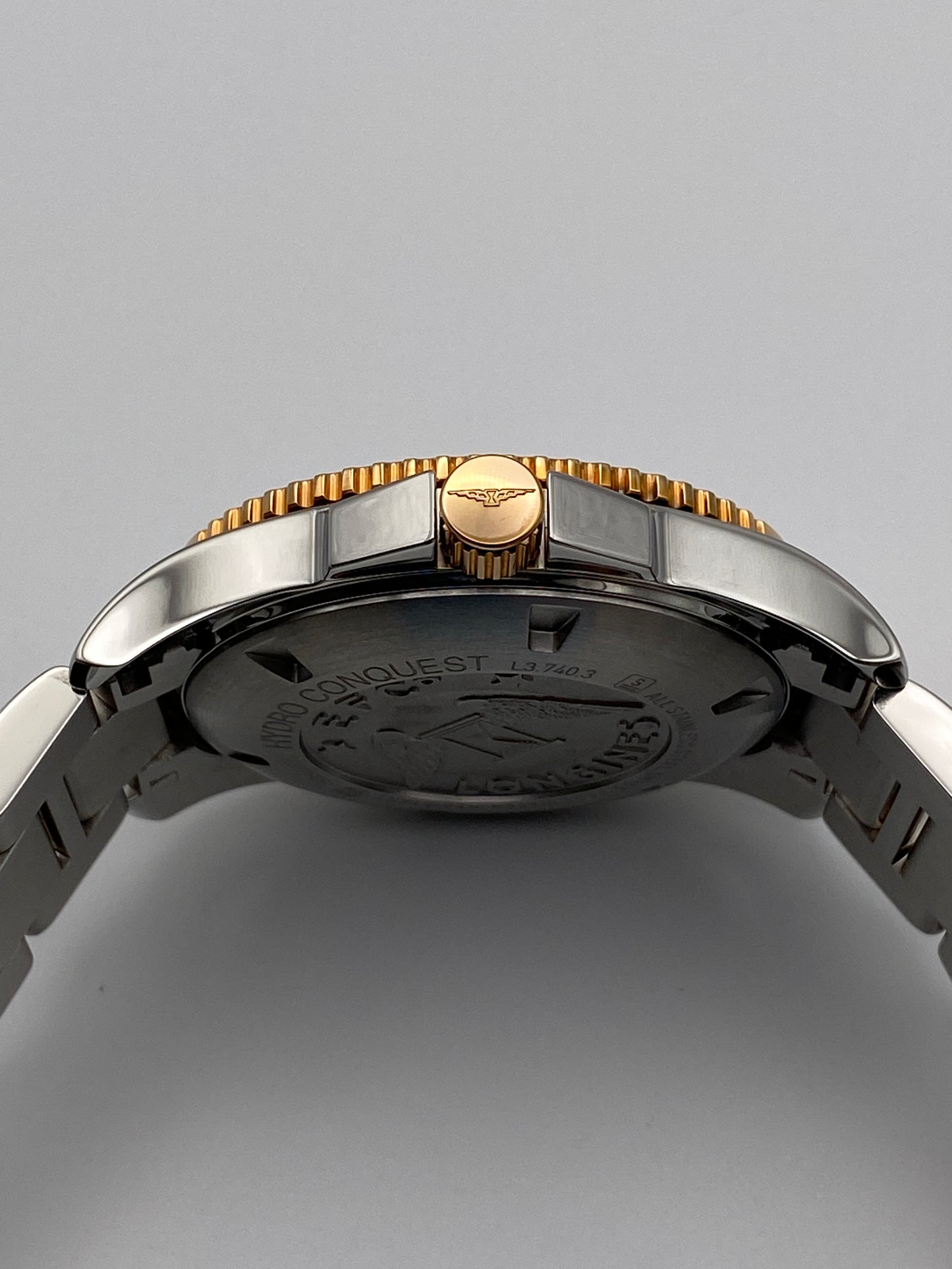 Longines Hydroconquest, Two-Tone Rose Gold & Steel Blue Dial Watch (L37403987)