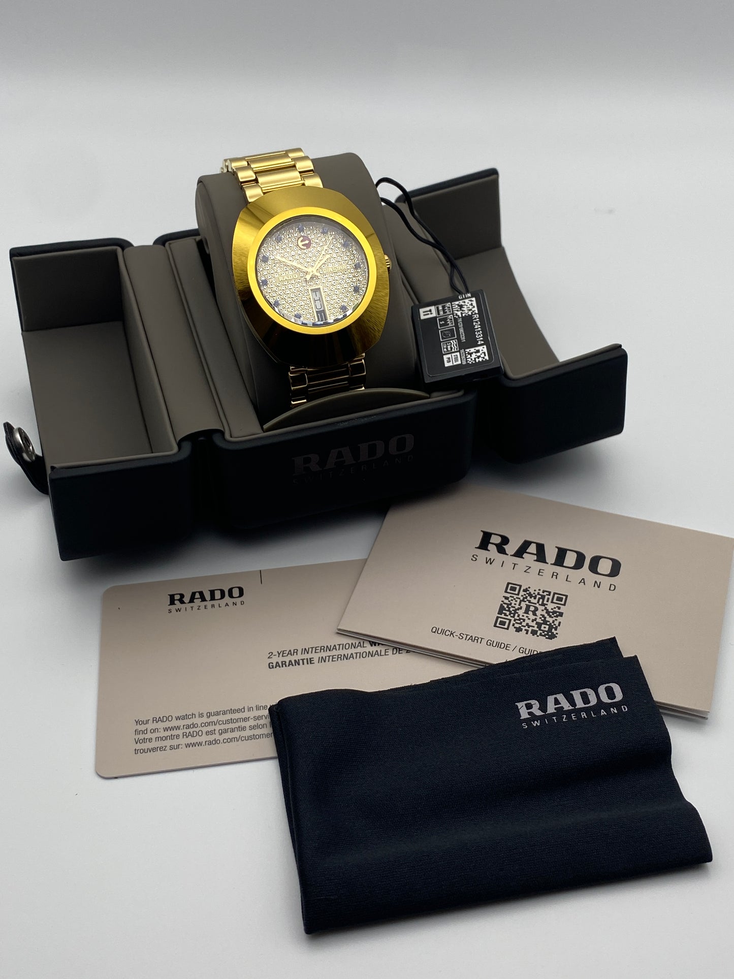 RADO DIASTAR 'The Original' Stone Set 35mm Automatic Wrist Watch (R12413314)