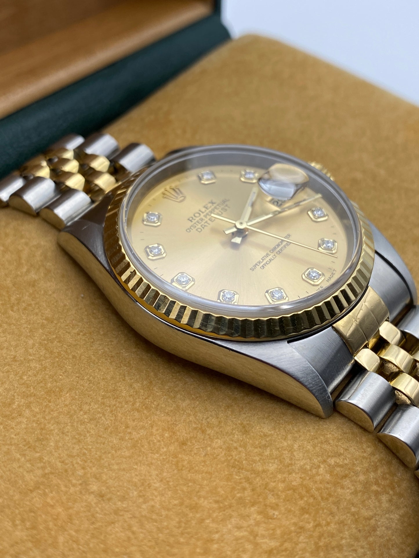 Rolex Datejust 16233, Champagne Factory “Big Stone” Diamond Dial (1995)
