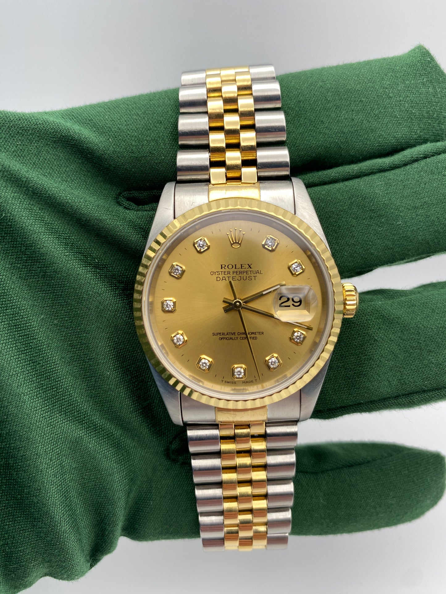 Rolex Datejust 16233, Champagne Factory “Big Stone” Diamond Dial (1995)