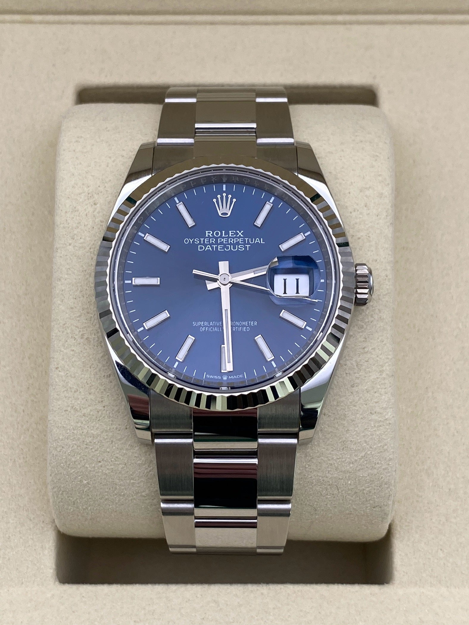 Rolex Datejust 36 – Blue Baton Dial – 126234 – 2025 – Full Set