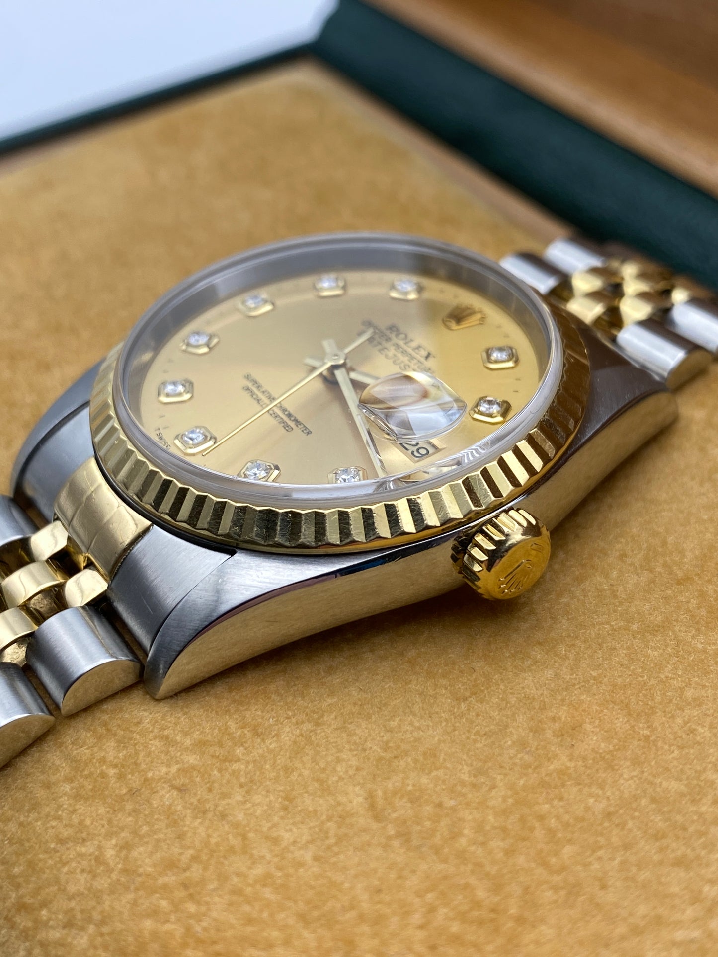 Rolex Datejust 16233, Champagne Factory “Big Stone” Diamond Dial (1995)