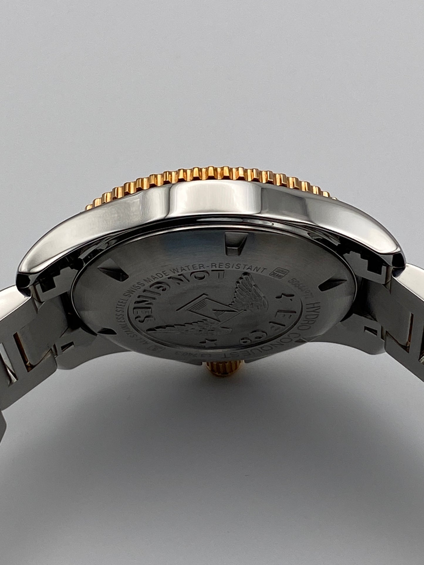 Longines Hydroconquest, Two-Tone Rose Gold & Steel Blue Dial Watch (L37403987)