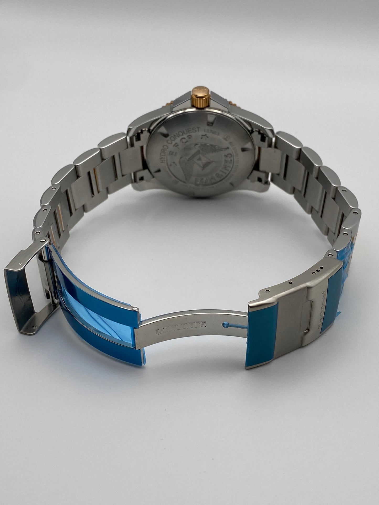 Longines Hydroconquest, Two-Tone Rose Gold & Steel Blue Dial Watch (L37403987)