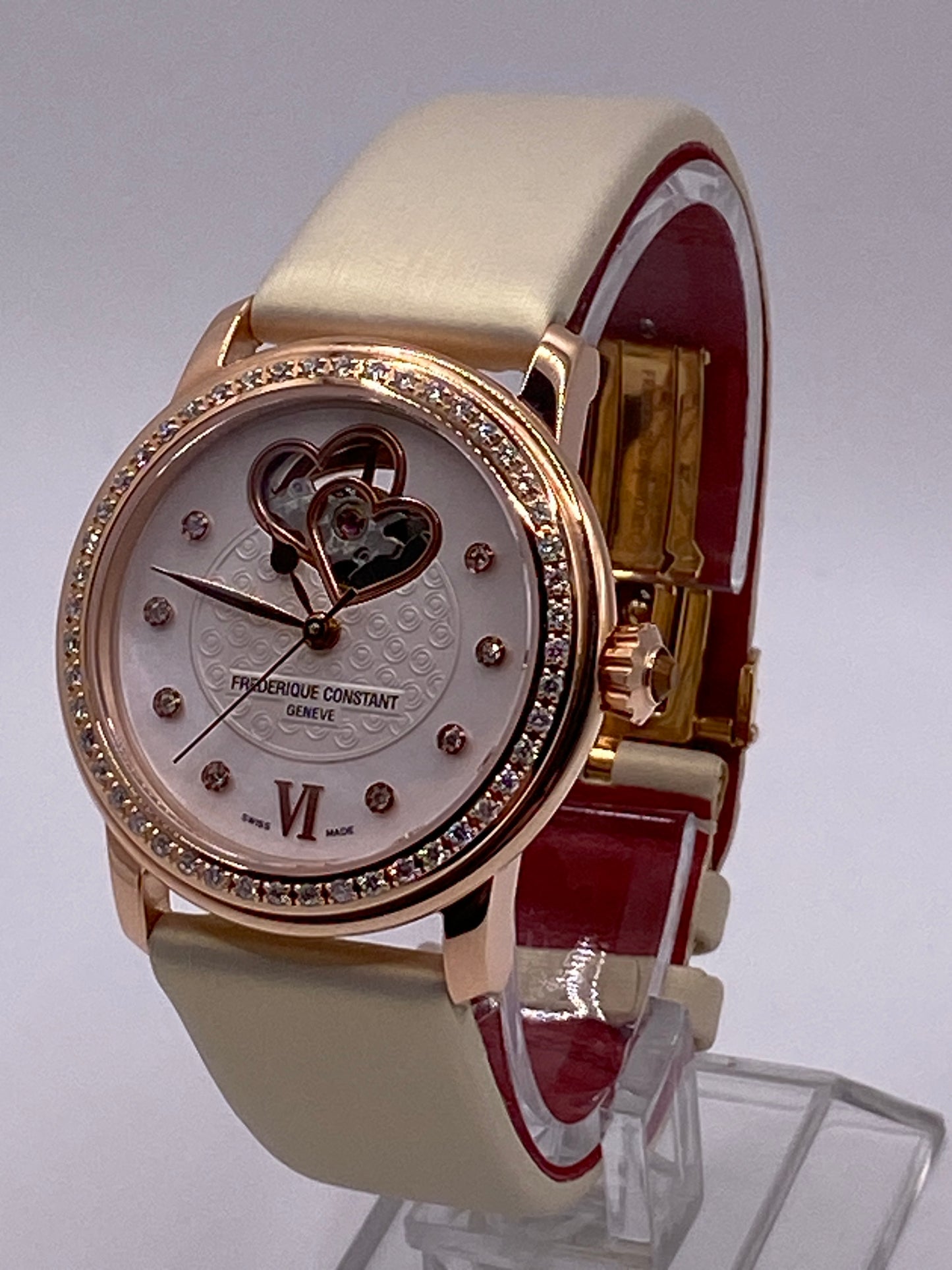 FREDERIQUE CONSTANT Damen-Automatikuhr mit doppeltem Herzschlag