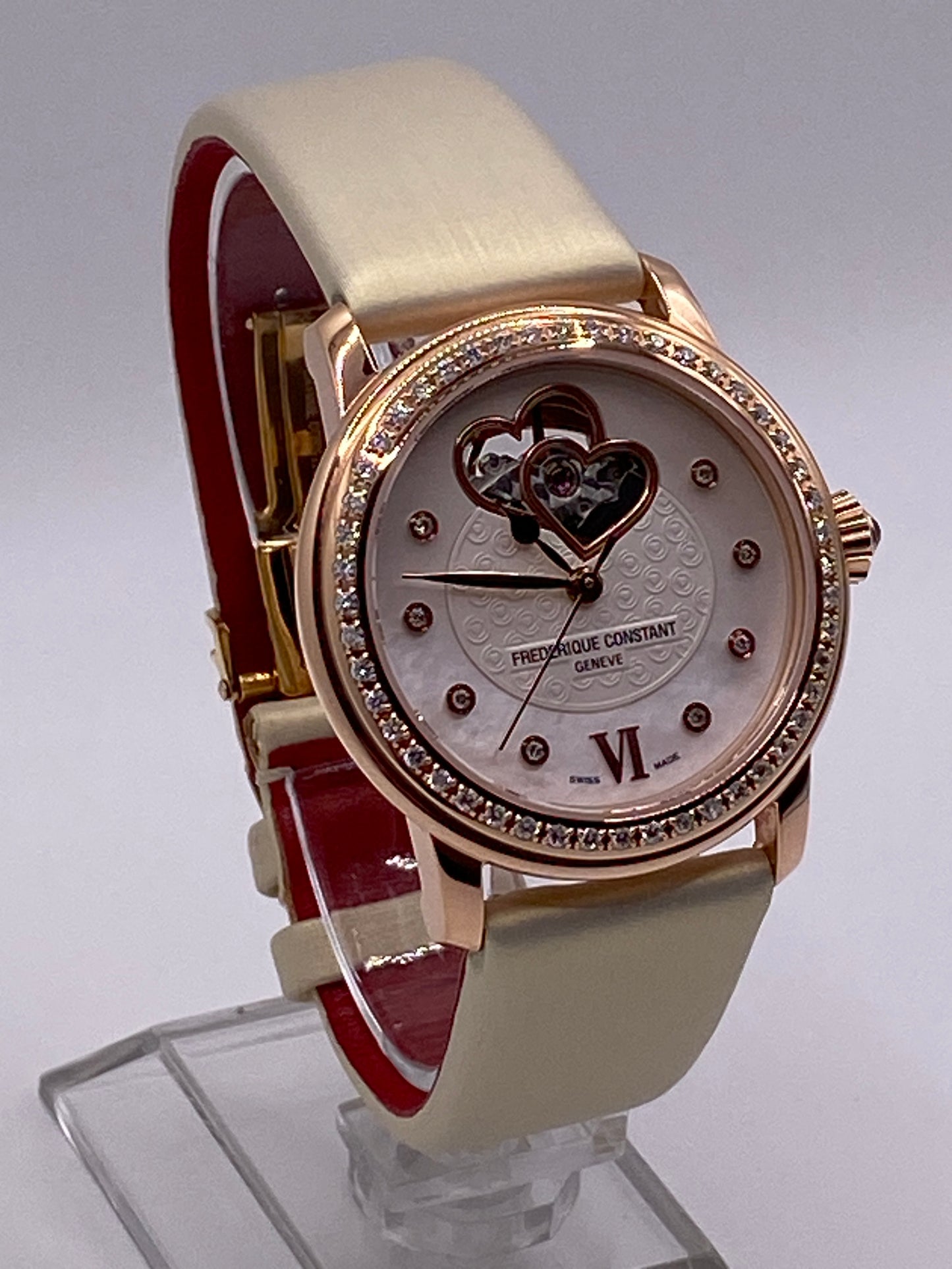 FREDERIQUE CONSTANT Damen-Automatikuhr mit doppeltem Herzschlag
