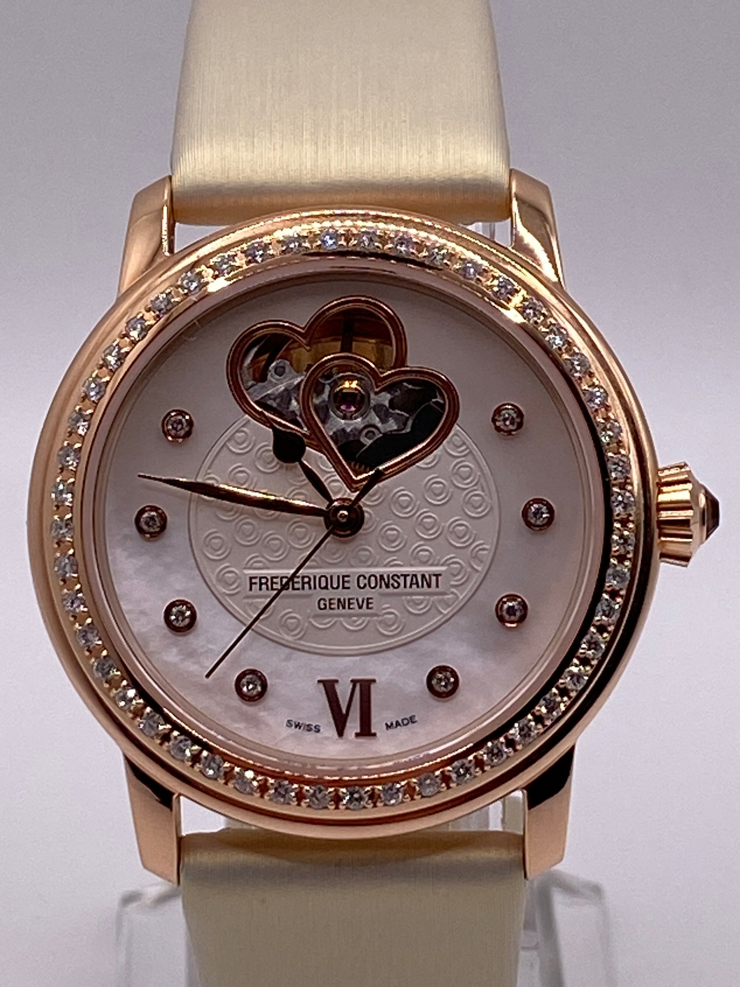 FREDERIQUE CONSTANT Damen-Automatikuhr mit doppeltem Herzschlag
