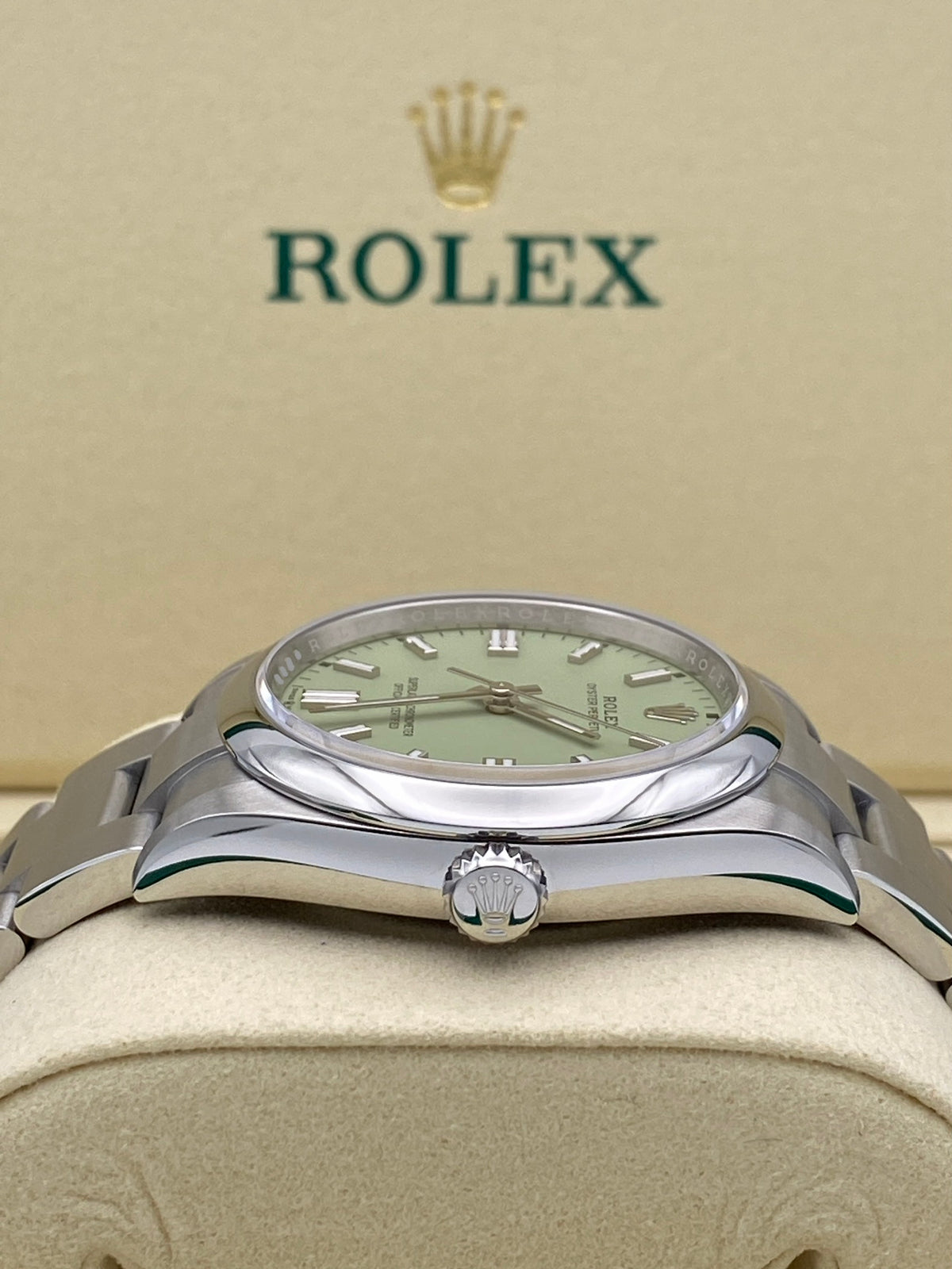 Rolex Oyster Perpetual 126000 36mm pistachio dial box & papers