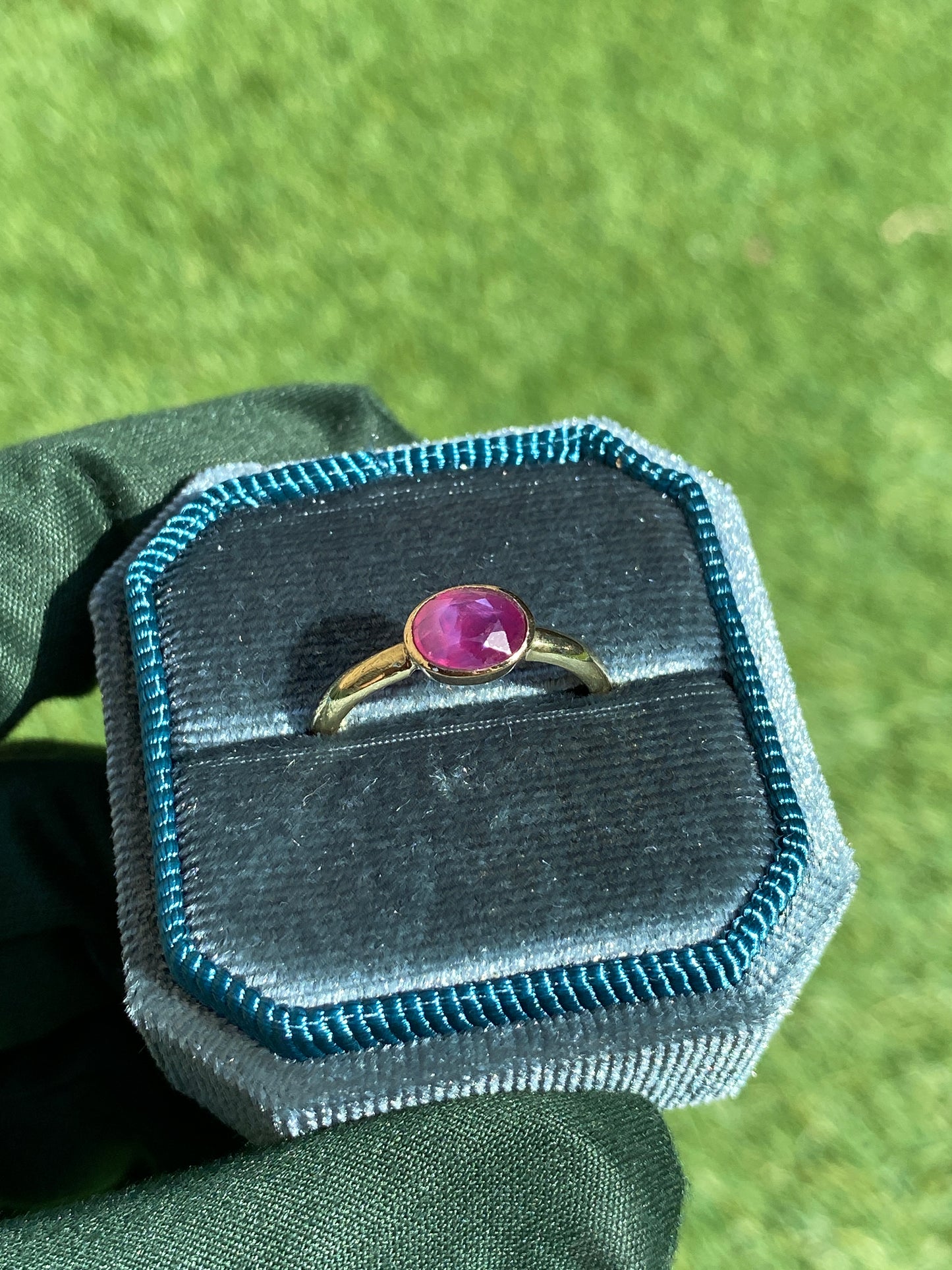 18ct Yellow Gold Ruby Solitaire Ring | 1.45ct Unheated Mozambique Ruby | Natural Gemstone Ring