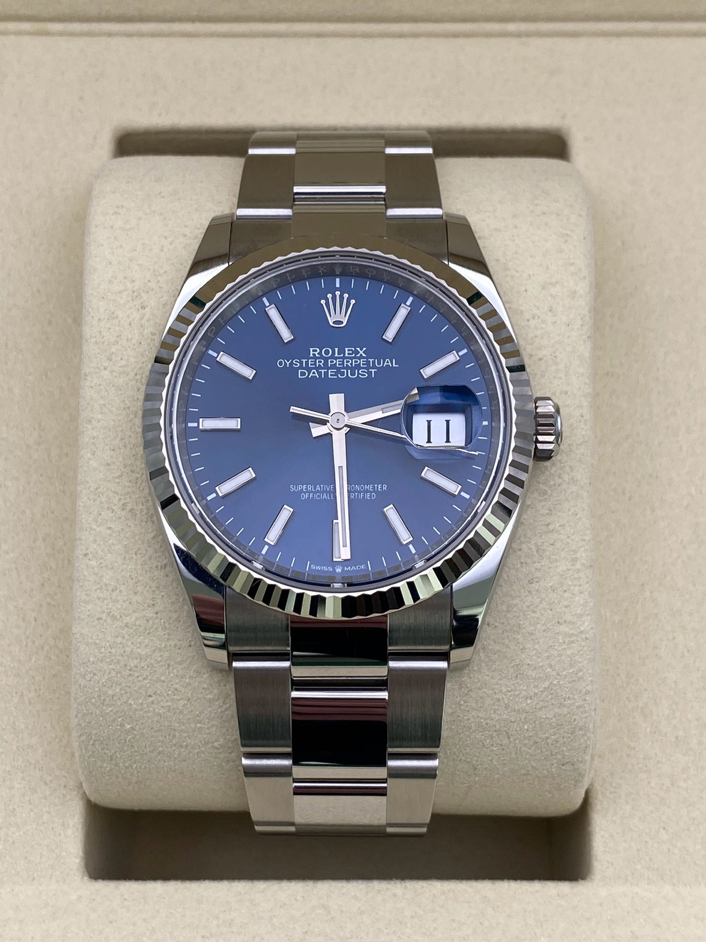 Rolex Datejust 36 – Blue Baton Dial – 126234 – 2025 – Full Set – Unworn