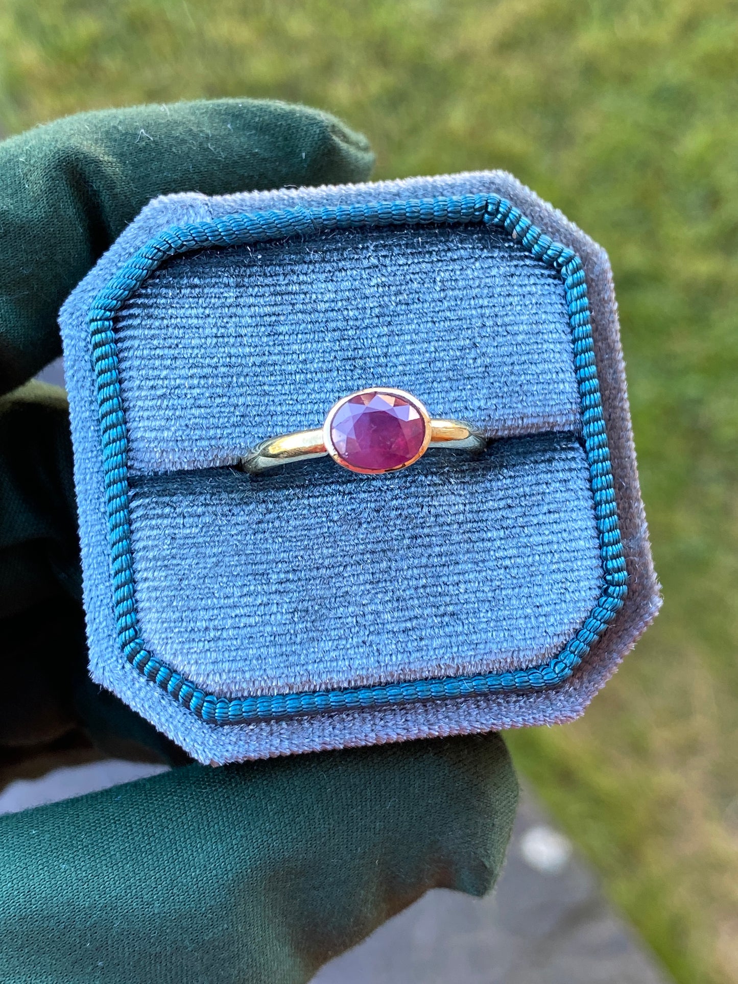 18ct Yellow Gold Ruby Solitaire Ring | 1.45ct Unheated Mozambique Ruby | Natural Gemstone Ring