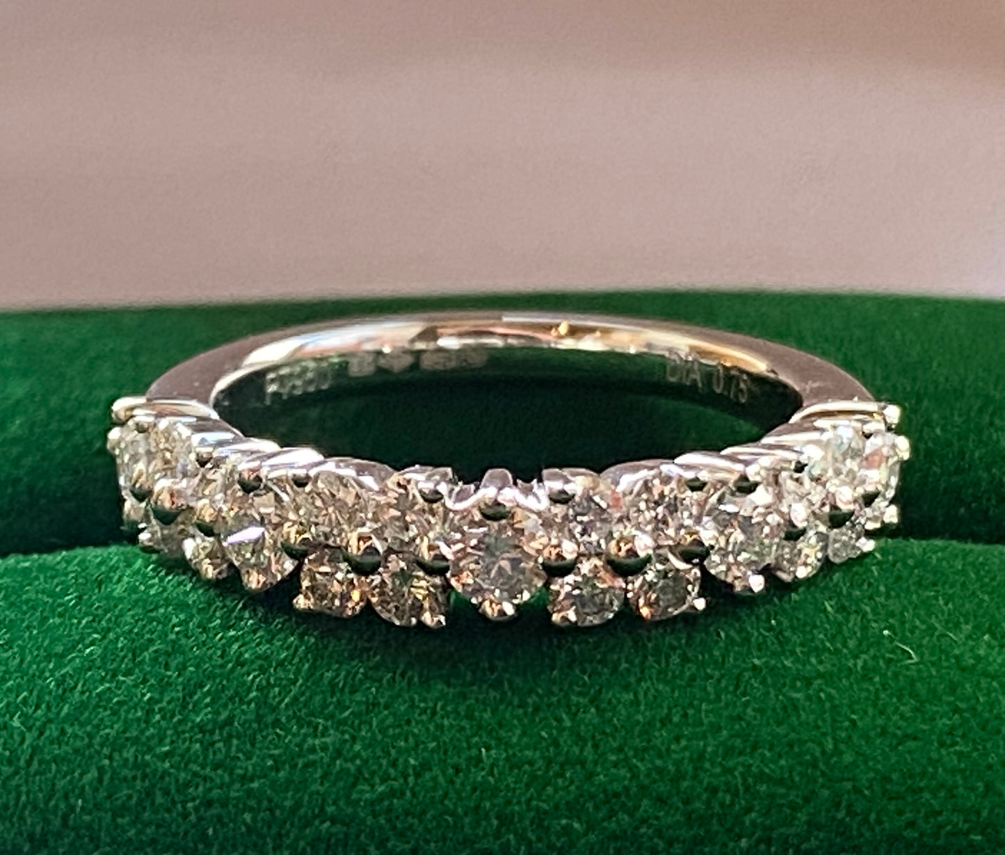 Platin-Ewigkeitsring mit 0,75 ct Diamantblume (Größe J) 