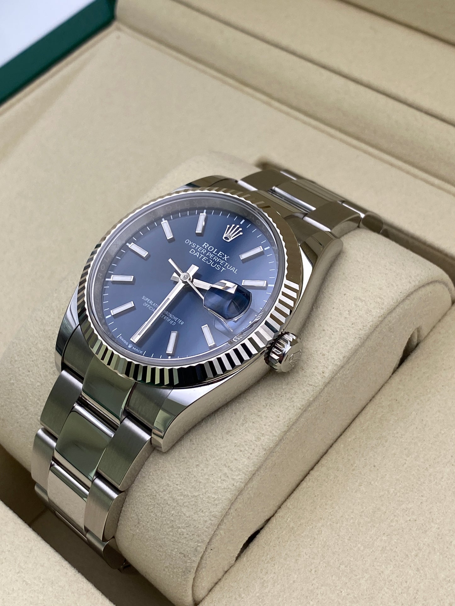 Rolex Datejust 36 – Blue Baton Dial – 126234 – 2025 – Full Set – Unworn
