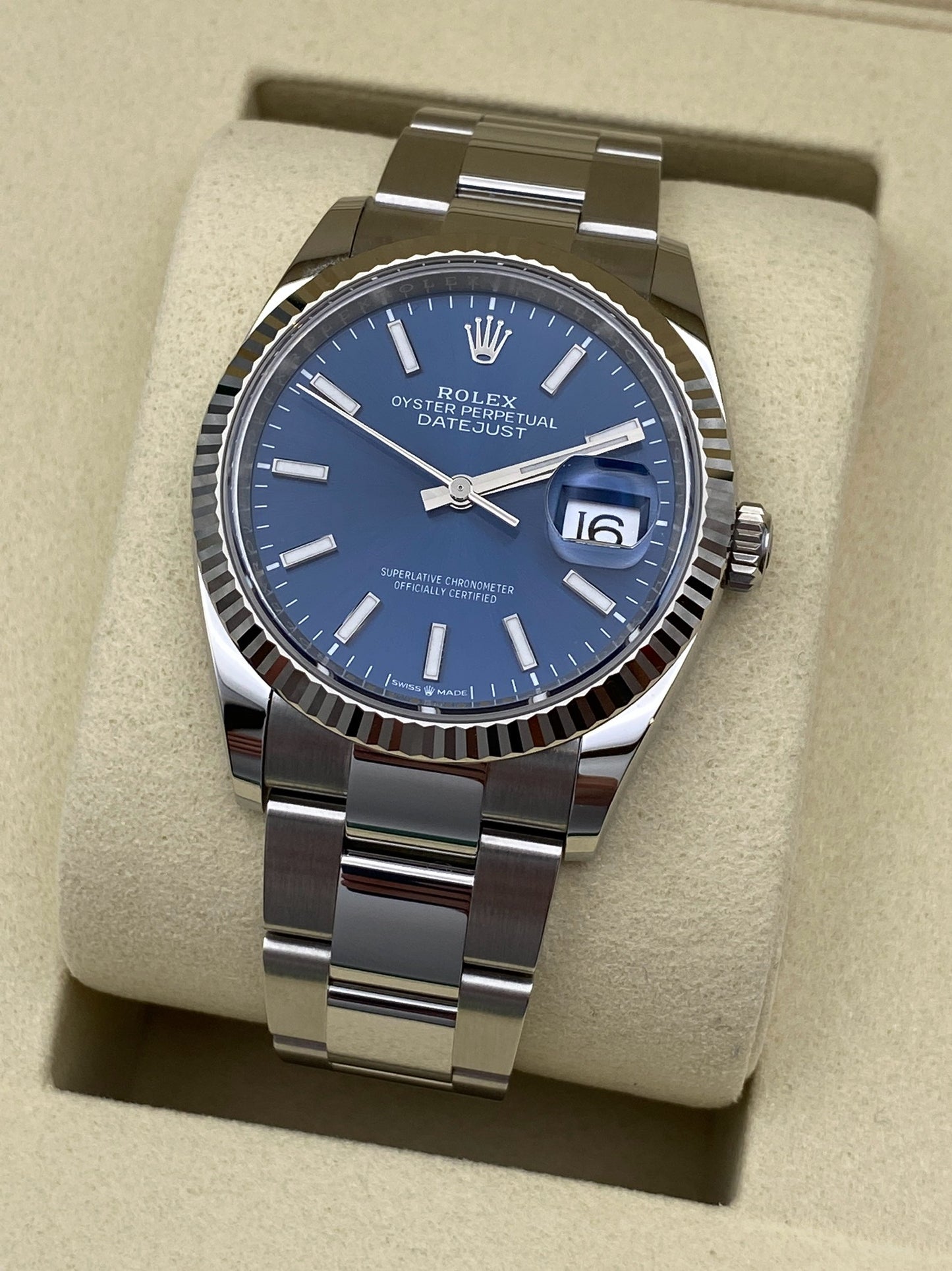 Rolex Datejust 36 – Blue Baton Dial – 126234 – 2025 – Full Set – Unworn