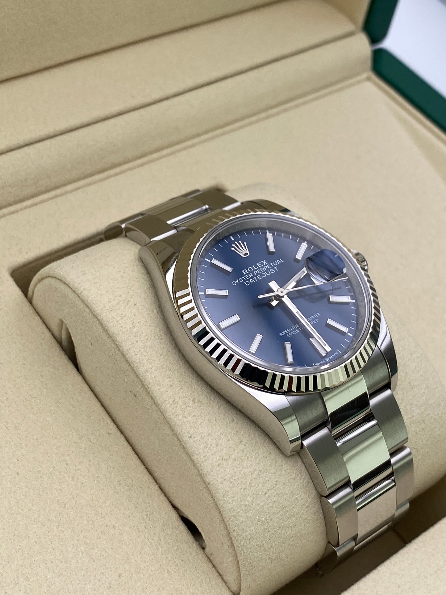 Rolex Datejust 36 – Blue Baton Dial – 126234 – 2025 – Full Set – Unworn