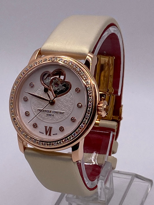 FREDERIQUE CONSTANT Damen-Automatikuhr mit doppeltem Herzschlag