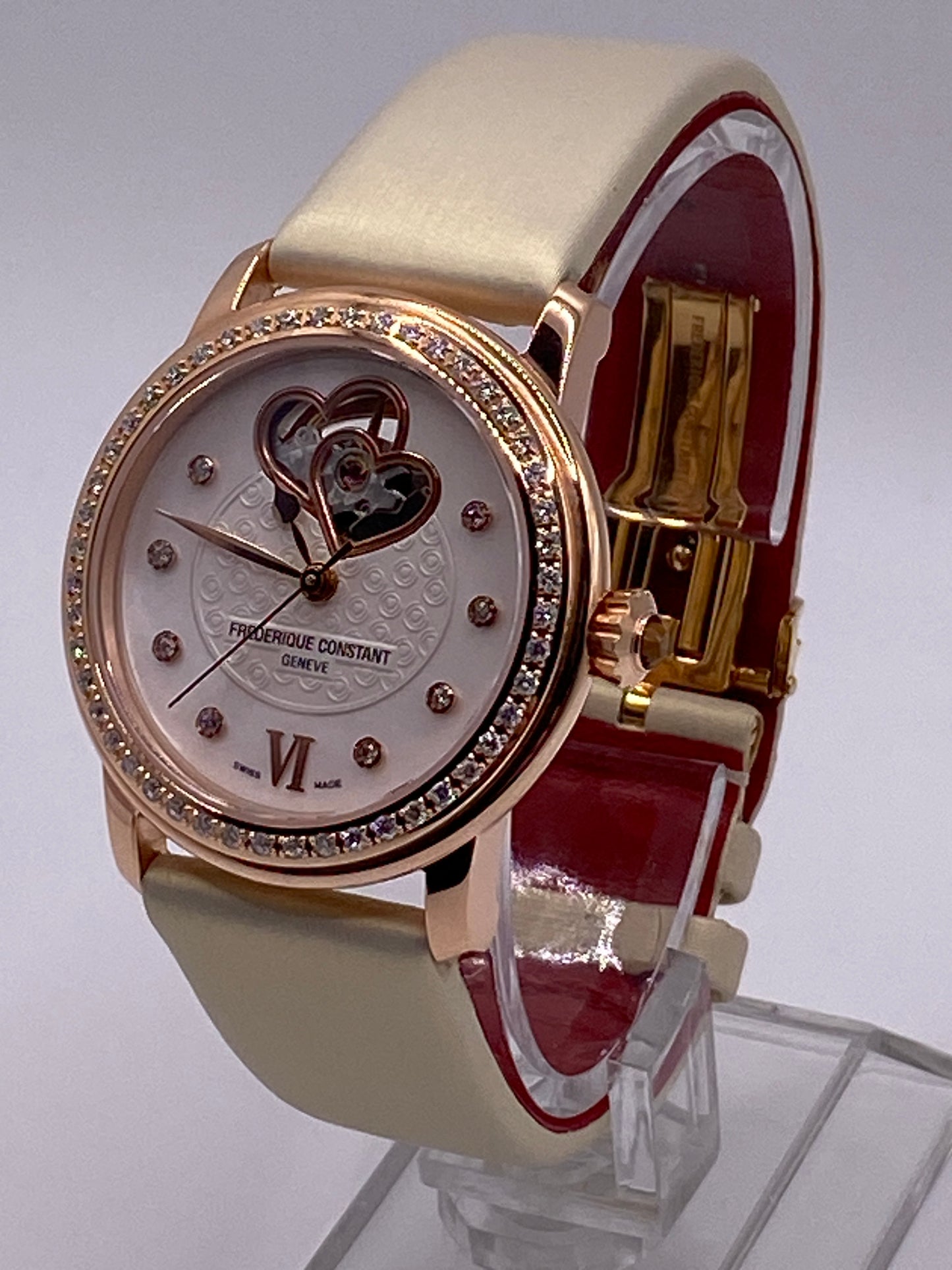 FREDERIQUE CONSTANT Damen-Automatikuhr mit doppeltem Herzschlag